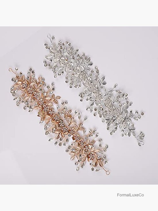 Wedding Bridal Headpiece Gold Crystal Headband Hair Vine